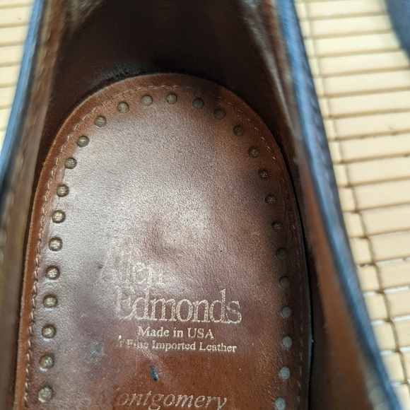 Allen Edmonds "Montgomery" Black Leather Split Toe Oxfords Dress Shoes Size 10D - Picture 10 of 11